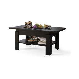 Mesa extensível de centro/jantar com tampo elevatório ROY preta