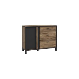 Cómoda com gavetas OREN castanho/preto