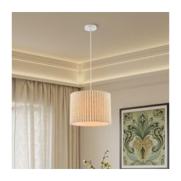 Brilagi - Lustre suspenso por cabo NORDIC WAVE 1xE27/15W/230V Ø 32 cm linho/branco