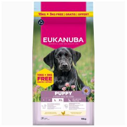 18kg Puppy Large & Giant Breed Eukanuba Premium Nutrition ração cães