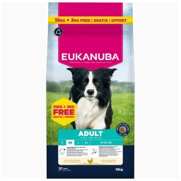 18kg Adult Medium Breed Eukanuba Premium Nutrition ração cães