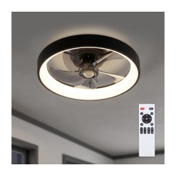 Brilagi - Ventilador de teto com LED dimerizável 34W/230V diâmetro 50 cm preto + controlo remoto