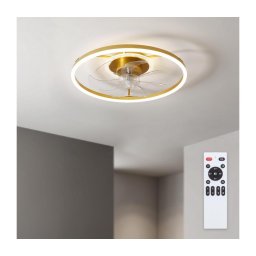 Brilagi - Ventilador de teto LED regulável LED/66W/230V 55 cm branco/dourado + controlo remoto