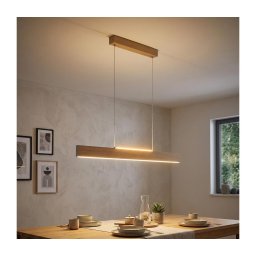 Eglo 39344 - Lustre LED suspenso por cabo CLIMENE LED/17W/230V + LED/4,2W carvalho