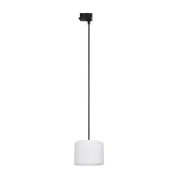 Candeeiro suspenso Sistema de carris trifásico TRACER 1xE27/15W/230V diâmetro 20 cm preto/branco