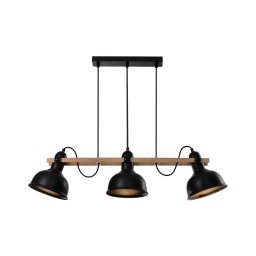 Candelabro suspenso RENO 3xE27/40W/230V preto/castanho