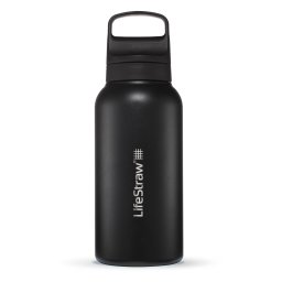 Garrafa Filtro de Água LifeStraw Go 2.0 Aço Inoxidável 1L Preto LGV41SBKWW