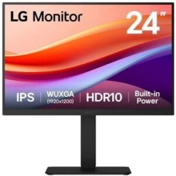 Monitor Profesional LG 24BA55W-B 24"/ WUXGA/ Multimedia/ Regulable en altura/ Negro