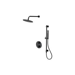 Cersanit S952-033 - Conjunto de chuveiro com torneira termostática de encastrar ZEN preto
