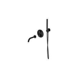 Cersanit S952-041 - Conjunto de banho com torneira termostática de encastrar ZEN preto
