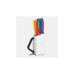 Victorinox - Conjunto SWISS CLASSIC de 7 facas de cozinha com bloco, multicolorido