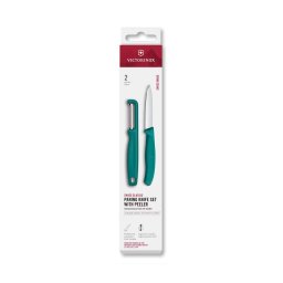 Victorinox - Conjunto de faca de cozinha com descascador SWISS CLASSIC turquesa