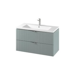 Cersanit S801-546 - Móvel suspenso para casa de banho com lavatório integrado TIRSO 100x45 cm, cor verde menta
