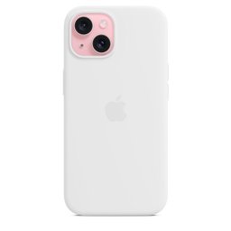 Capa de Silicone Branco iPhone 15 Plus