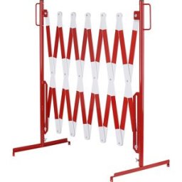 CrashStop Grade em tesoura , com 2 bases, vermelho / branco, comprimento máx. 4000 mm, Grade em tesoura, com 2 bases, vermelho / branco, comprimento máx. 4000 mm. Com 2 bases. Extensível até máx. 4 m. Vedar os locais de perigo com rapidez e eficácia. Cons