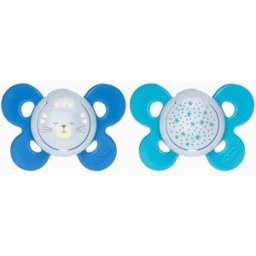 2 Chupetas de Silicone Physio Comfort Night Light Chicco 16-36M+, Azul