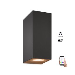 WiZ - Iluminação de parede LED RGBW com regulação UP&DOWN 2xGU10/4,7W/230V preto Wi-Fi