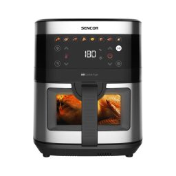 Sencor Fritadeira Air Fryer 9L 1700W 230V Preta/Cromado Fosco