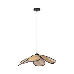 Osram - Pendente com cabo DECOR RATTAN 1xE27/15W/230V Ø 58 cm bege/preto