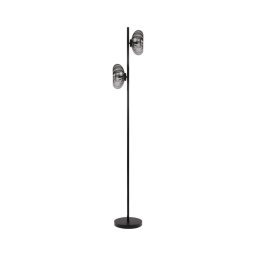 Osram - Candeeiro de pé DECOR SMOKE 2xE14/12W/230V preto/cinzento fumê