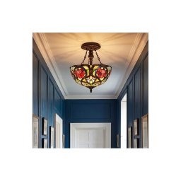 Quoizel QZ-LARISSA-SF - Candeeiro de teto Tiffany sobreposto LARISSA 2xE27/60W/230V