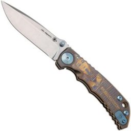 Spartan Blades Harsey Folder King Tut USSF5KTUT, Stonewashed MagnaCut, Gold Titanium, Blue Hardware navalha