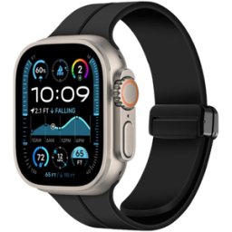 iS Bracelete de Silicone Magnética para Apple Watch 38 42mm (2024) - Preto