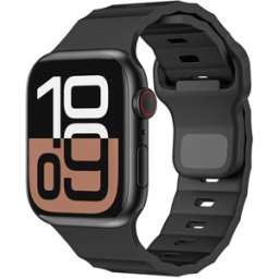 iS Bracelete Apple Watch Rubber FKM 42 49mm - Preto