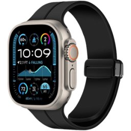 iS Bracelete de Silicone Magnética para Apple Watch 42 49mm - Preto