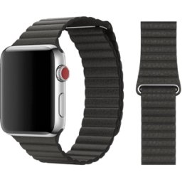 iS Bracelete Apple Watch em Pele Sintética 42/44/45mm - Preto