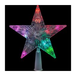 Estrela de Natal RGB LED para a árvore 10xLED/2xAA 15cm