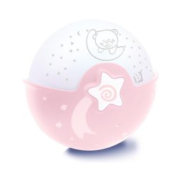 Infantino - Candeeiro pequeno para crianças com projetor 3xAA rosa