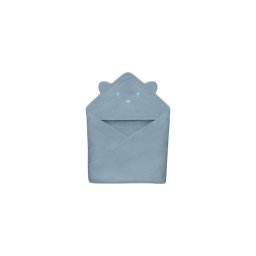 Lionelo - Toalha com capuz para bebé MUSLIN HOODED TOWEL Céu Cinzento