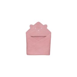 Lionelo - Toalha de bebé com capuz em musselina Rosa Bebé