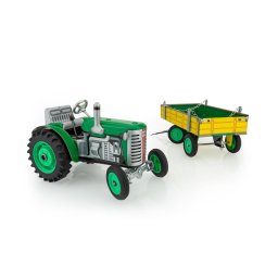 Trator com reboque e mecanismo de corda KOVAP, verde/amarelo