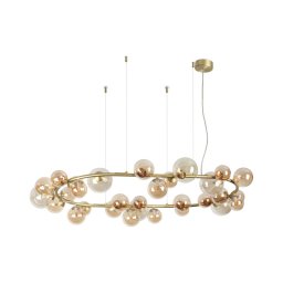 Ideal Lux - Lustre LED suspenso por cabo PERLAGE 30xG9/3W/230V 143 cm dourado/bege fumado