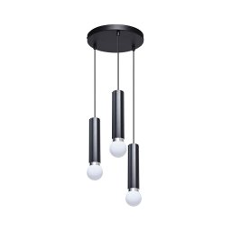 ITALUX PND-33849-3R-BK - Lustre suspenso por cabo MACERA 3xE27/40W/230V preto