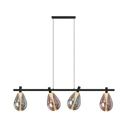 Lustre suspenso em cabo DENSO 4xG9/5W/230V preto cromado/cobre