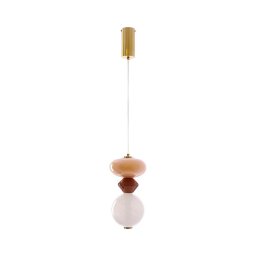 Lustre pendente FLORES LED/10W/230V dourado/laranja/castanho
