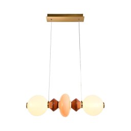 Lustre LED suspenso por cabo FLORES LED/15W/230V dourado/laranja/marrom