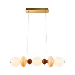 Lustre LED suspenso por cabo FLORES LED/20W/230V dourado/laranja/castanho