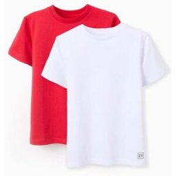 ZIPPY Pack 2 T-shirts de Algodão para Menino, Branco/Vermelho Vermelho 13-14 Years