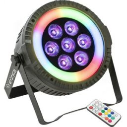 Ibiza Projetor PAR C/ 7 Leds 6W RGBW 1 Anel LED DMX