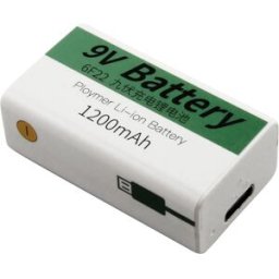 Bateria Cilíndrica 9V-USB 7,4V (1200mAh) c/ Porta de Carregamento USB-C