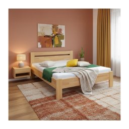 Cama de casal em madeira maciça AMARA 180x200 cm de faia