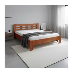 Cama de casal de madeira maciça ANGELA 180x200 cm ameixa