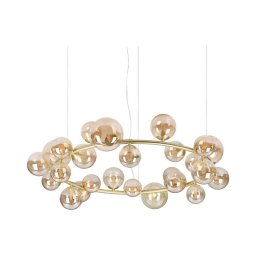 Ideal Lux - Lustre LED suspenso por cabo PERLAGE 25xG9/3W/230V 110 cm dourado/bege fumado