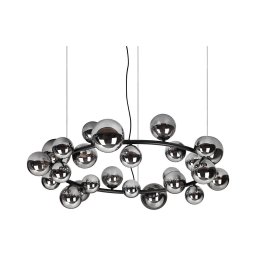 Ideal Lux - Lustre LED suspenso por cabo PERLAGE 25xG9/3W/230V 110 cm preto/fumê