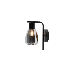 Candeeiro de parede MOLDO 1xE27/40W/230V preto/fumado preto