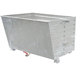 eurokraft pro Basculador empilhável para aparas BSS com crivo , volume 1,5 m³, galvanizado a fogo, Basculador empilhável para aparas BSS com crivo, volume 1,5 m³, galvanizado a fogo. Crivo e torneira de descarga 1'' no painel basculante. Fundo liso (3 mm)